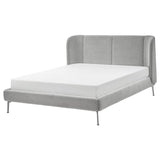 TUFJORD upholstered bed frame, Tallmyra white/black/Luröy, 180x200 cm