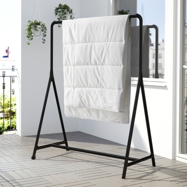 TURBO clothes rack, in/outdoor, black, 117x59 cm