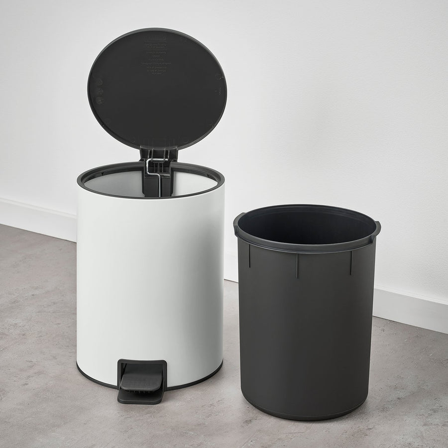 TURRIDNING pedal bin, white/anthracite, 24 cm