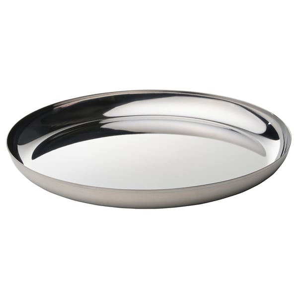 TUVHÄTTA serving plate, stainless steel, 32 cm