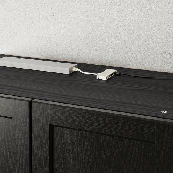TVÄRDRAG cabinet lighting, black/dimmable, 36x7 cm