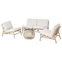 TVARÖ / FRÖSÖN 4-seat conversation set, outdoor, beige, 55 cm