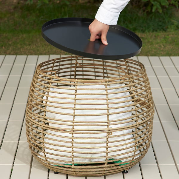 TVARÖ / FRÖSÖN 5-seat conversation set, outdoor, dark grey, 55 cm