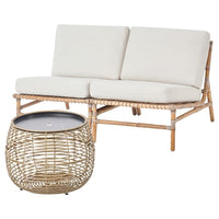 TVARÖ / FRÖSÖN 2-seat conversation set, outdoor, beige, 133 cm