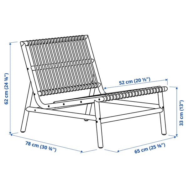 TVARÖ seat sec for modular sofa, outdoor, brown, 65x62x78 cm