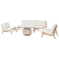 TVARÖ 5-seat conversation set, outdoor, brown/Frösön/Duvholmen beige, 55 cm
