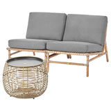 TVARÖ 2-seat conversation set, outdoor, brown/Frösön/Duvholmen dark grey, 133x80x78 cm