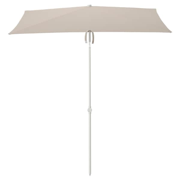 Ikea TVETÖ - Parasol, tilting/grey-beige white, 180x145 cm