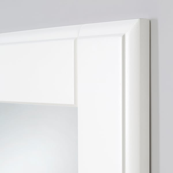 TYSSEDAL door with hinges, white/mirror glass, 50x229 cm