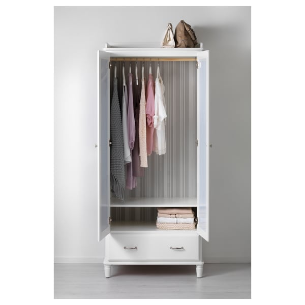 TYSSEDAL wardrobe, white/mirror glass, 88x58x208 cm