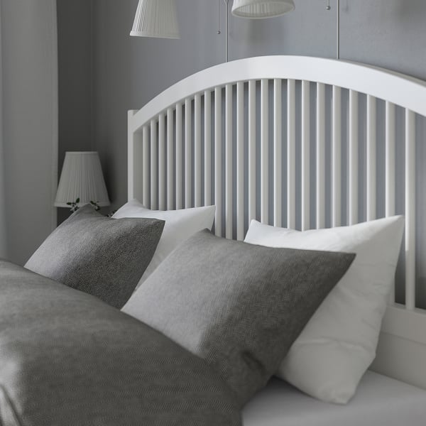 TYSSEDAL bed frame, white/Lönset, 160x200 cm