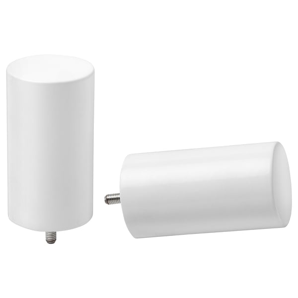 UDDNATE finials, 1 pair, white, 35 mm