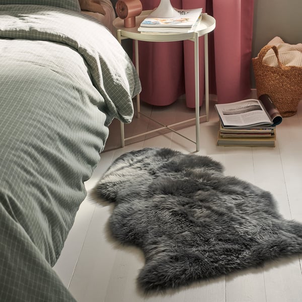 ULLERSLEV sheepskin, light grey, 85 cm