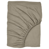 ULLVIDE fitted sheet, grey-beige, 140x200 cm