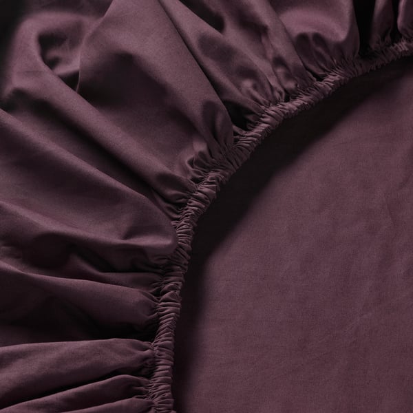 ULLVIDE fitted sheet, deep red, 180x200 cm