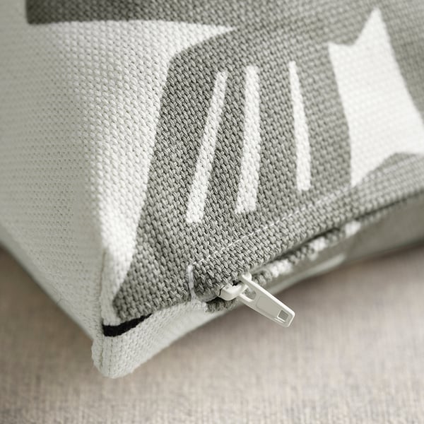 UNDERBLOMMA cushion cover, white/light grey-green, 50x50 cm