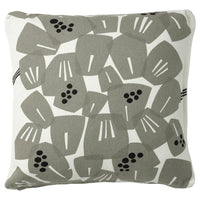 UNDERBLOMMA cushion cover, white/light grey-green, 50x50 cm