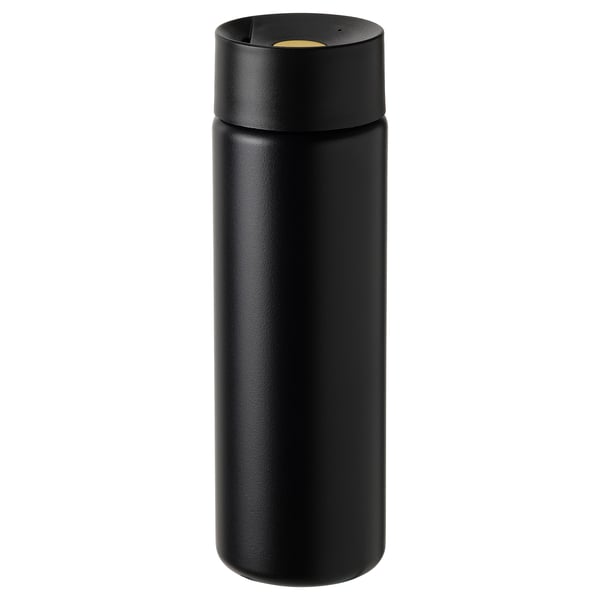UNDERSÖKA insulated travel mug, black, 0.4 l