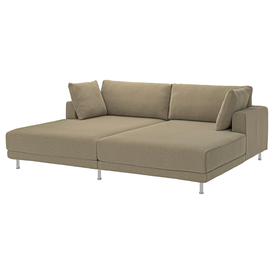 UPPÅKRA 3-seat modular sofa, with chaise longues/Johanneshov brown-beige, 254x95x180 cm
