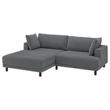 UPPÅKRA 3-seat modular sofa, with chaise longue, left/Johanneshov dark grey, 254x95x180 cm