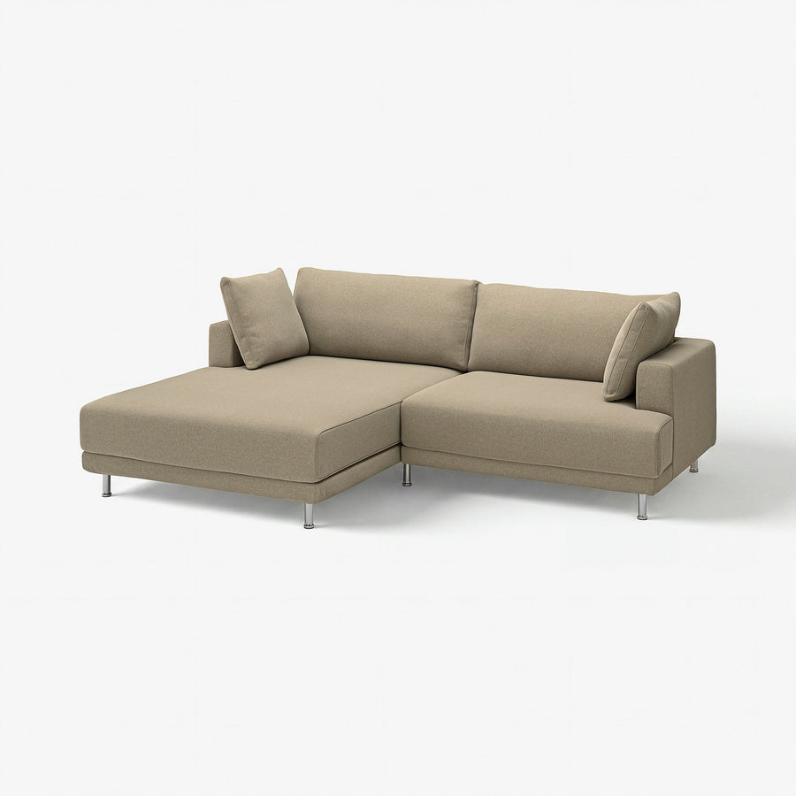 UPPÅKRA 3-seat modular sofa, with chaise longue, left/Johanneshov brown-beige, 254x95x180 cm