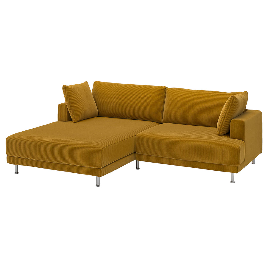 UPPÅKRA 3-seat modular sofa, with chaise longue, left/Samsala yellow-brown, 254x95x180 cm