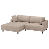 UPPÅKRA 3-seat modular sofa, with chaise longue, left/Samsala grey-beige, 254x95x180 cm