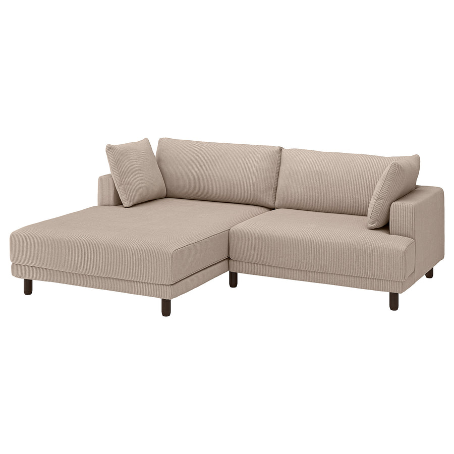 UPPÅKRA 3-seat modular sofa, with chaise longue, left/Samsala grey-beige, 254x95x180 cm