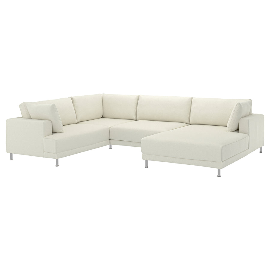 UPPÅKRA u-shaped sofa, 4,5-seat, with chaise longue, right/Axvall off-white, 342 cm