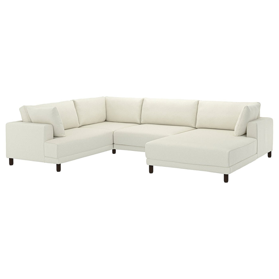 UPPÅKRA u-shaped sofa, 4,5-seat, with chaise longue, right/Axvall off-white, 342 cm