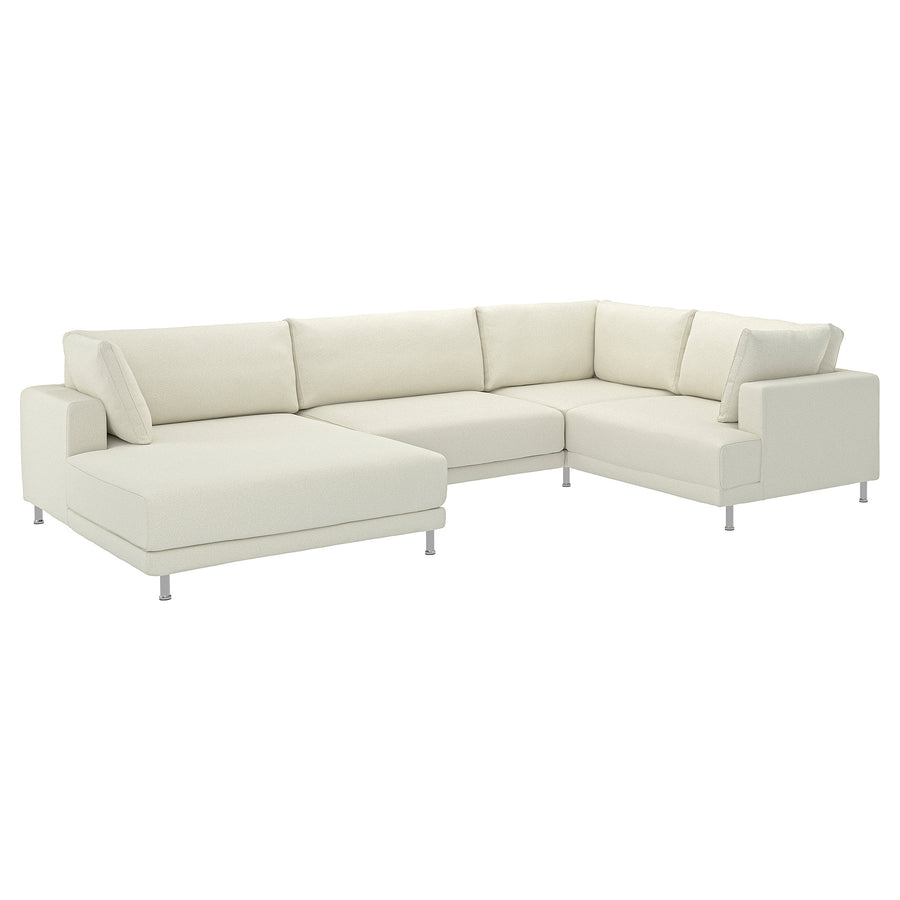 UPPÅKRA u-shaped sofa, 4,5-seat, with chaise longue, left/Axvall off-white, 342 cm