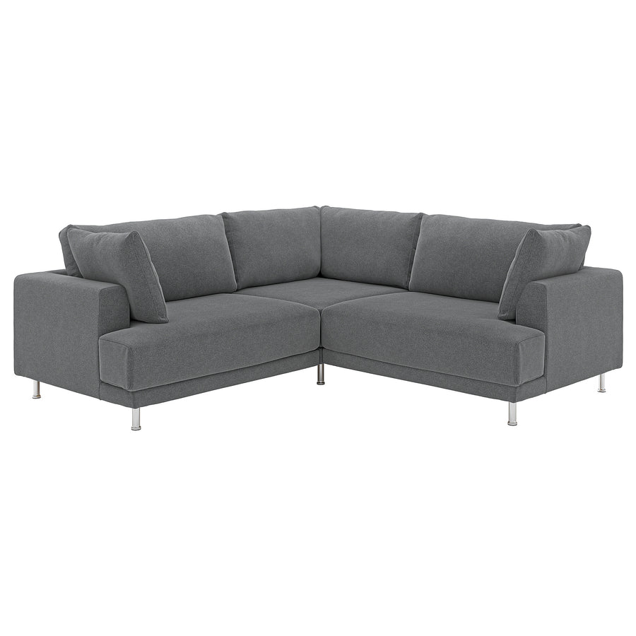 UPPÅKRA modular corner sofa, 3-seat, Johanneshov dark grey, 232x95x107 cm