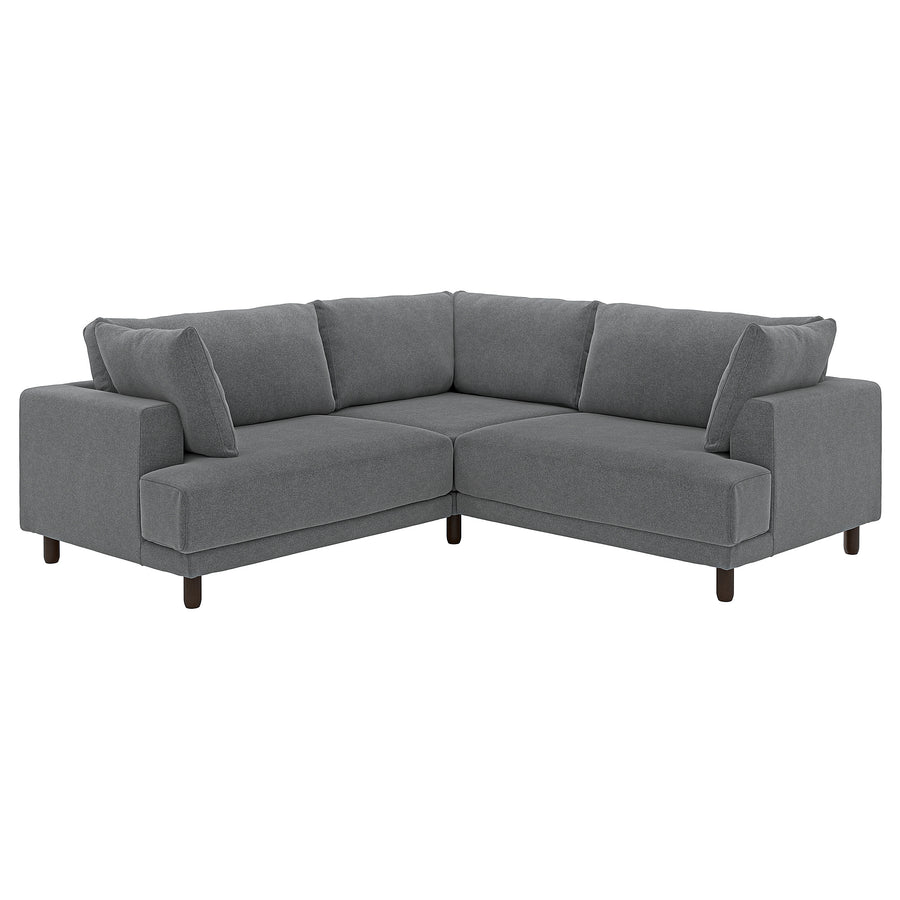 UPPÅKRA modular corner sofa, 3-seat, Johanneshov dark grey, 232x95x107 cm