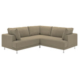 UPPÅKRA modular corner sofa, 3-seat, Johanneshov brown-beige, 232x95x107 cm