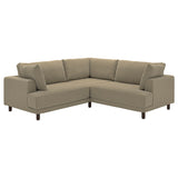 UPPÅKRA modular corner sofa, 3-seat, Johanneshov brown-beige, 232x95x107 cm