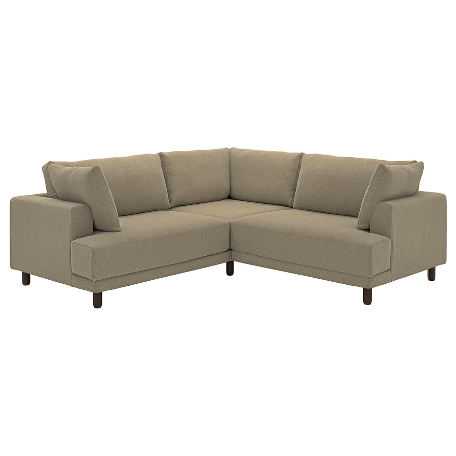 UPPÅKRA modular corner sofa, 3-seat, Johanneshov brown-beige, 232x95x107 cm