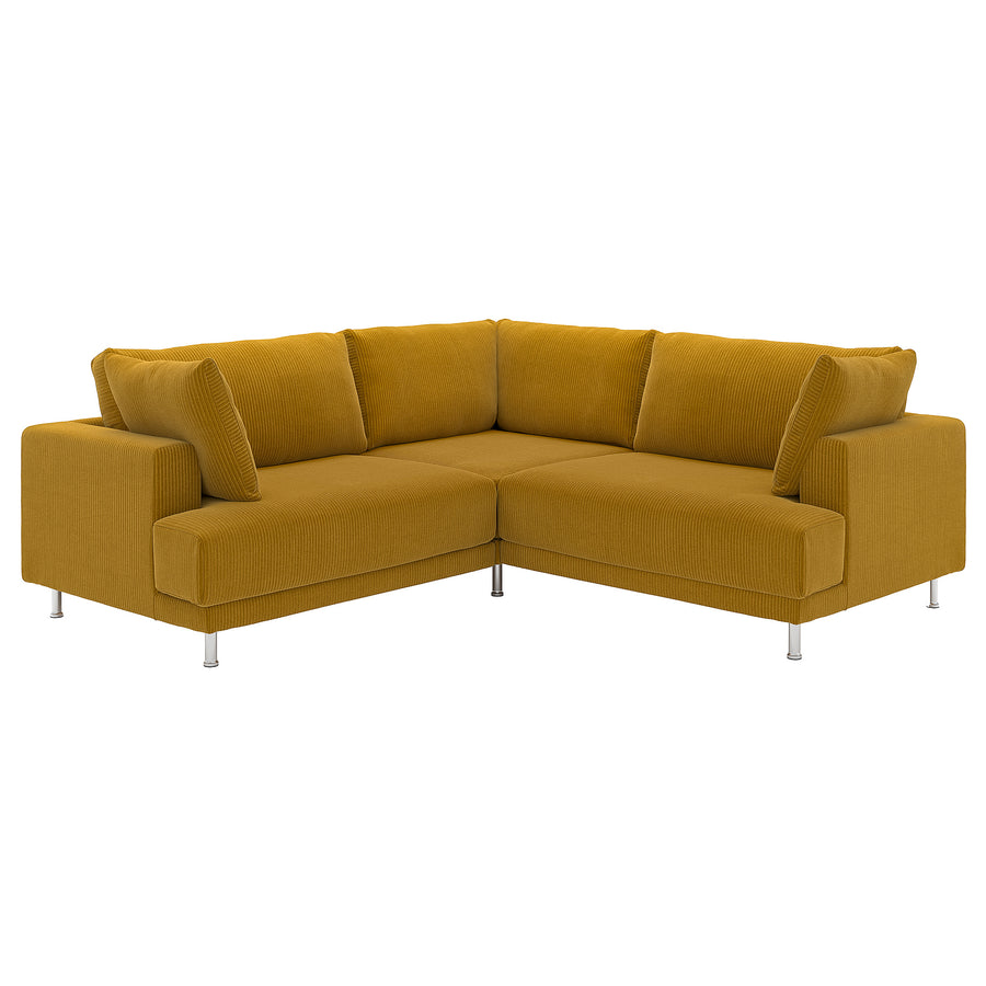 UPPÅKRA modular corner sofa, 3-seat, Samsala yellow-brown, 232x95x107 cm