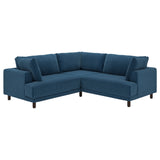 UPPÅKRA modular corner sofa, 3-seat, Samsala dark blue, 232x95x107 cm