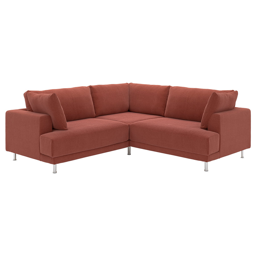 UPPÅKRA modular corner sofa, 3-seat, Samsala brown-red, 232x95x107 cm