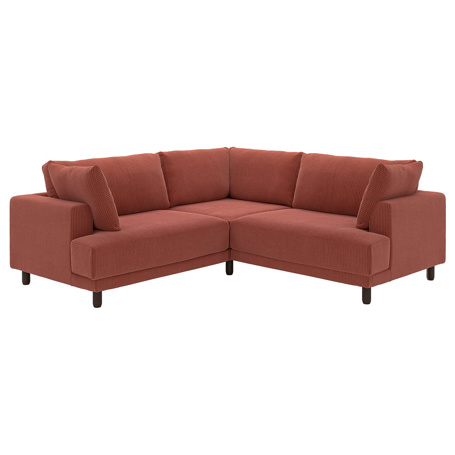 UPPÅKRA modular corner sofa, 3-seat, Samsala brown-red, 232x95x107 cm