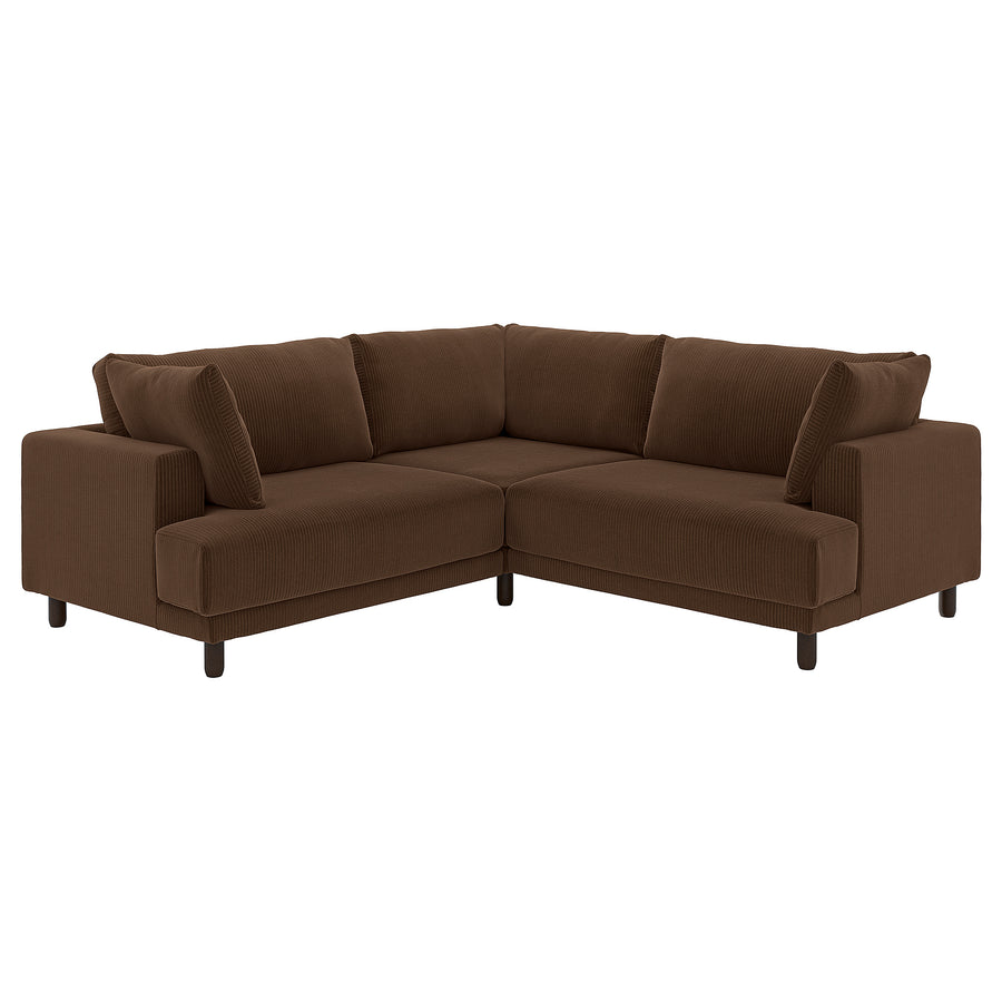 UPPÅKRA modular corner sofa, 3-seat, Samsala dark brown, 232x95x107 cm