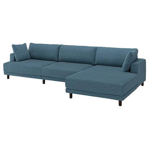 UPPÅKRA 4,5-seat modular sofa, with chaise longue, right/Axvall dark grey-blue, 364x95x180 cm