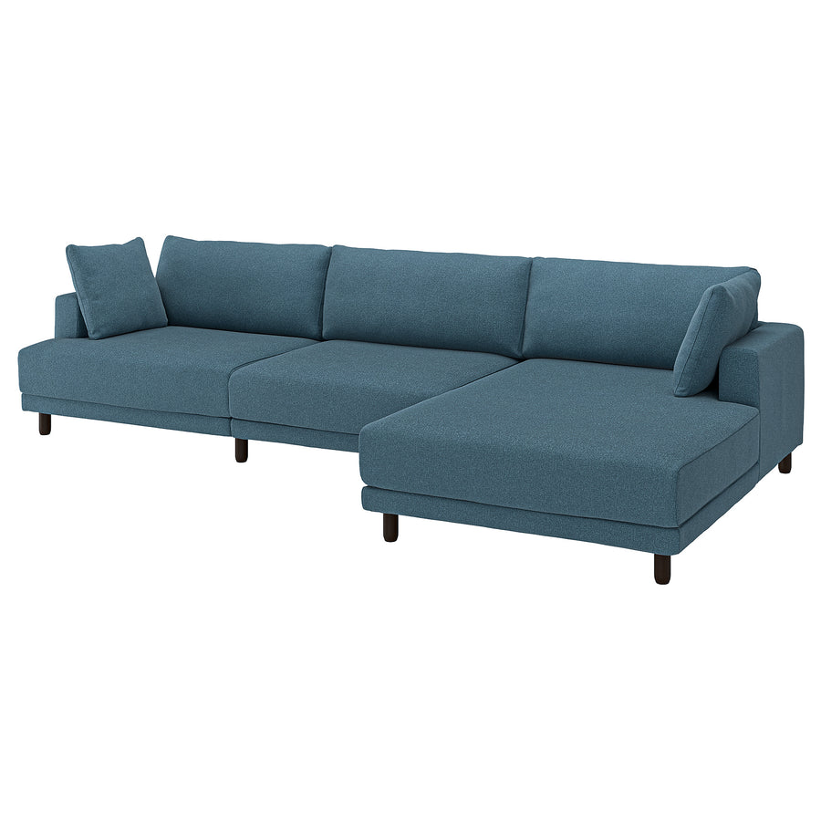 UPPÅKRA 4,5-seat modular sofa, with chaise longue, right/Axvall dark grey-blue, 364x95x180 cm