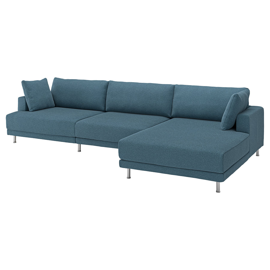 UPPÅKRA 4,5-seat modular sofa, with chaise longue, right/Axvall dark grey-blue, 364x95x180 cm