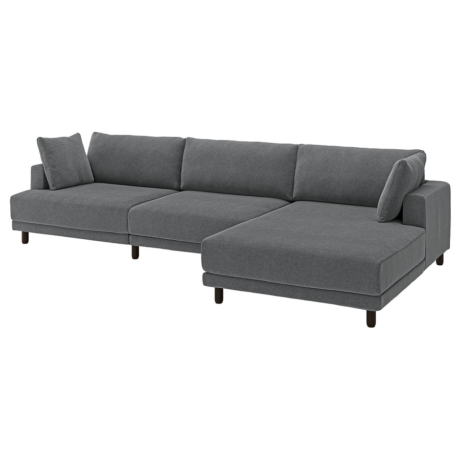 UPPÅKRA 4,5-seat modular sofa, with chaise longue, right/Johanneshov dark grey, 364x95x180 cm