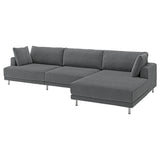 UPPÅKRA 4,5-seat modular sofa, with chaise longue, right/Johanneshov dark grey, 364x95x180 cm
