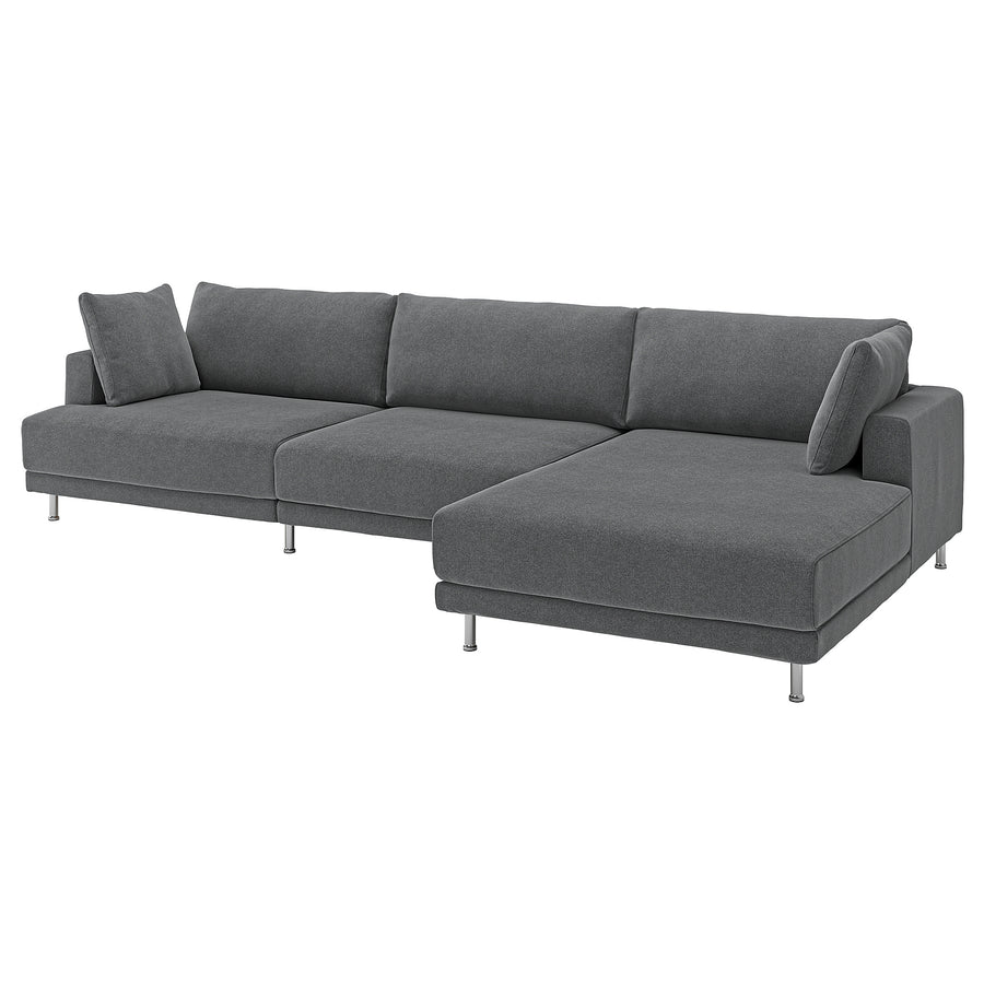 UPPÅKRA 4,5-seat modular sofa, with chaise longue, right/Johanneshov dark grey, 364x95x180 cm