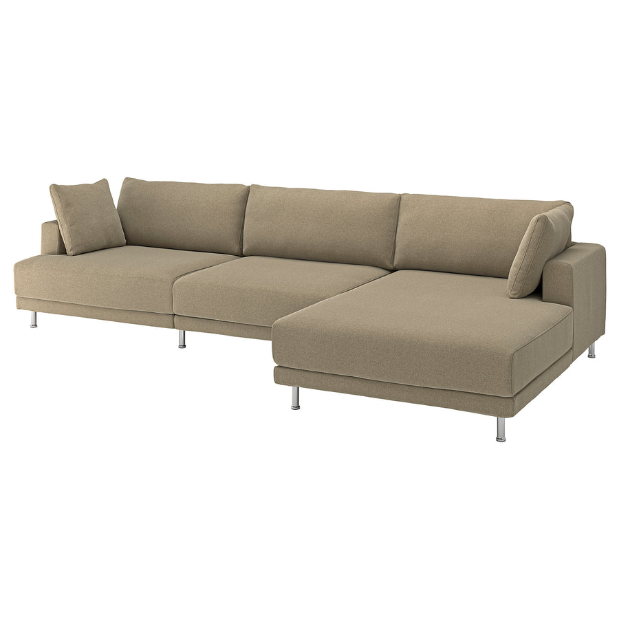 UPPÅKRA 4,5-seat modular sofa, with chaise longue, right/Johanneshov brown-beige, 364x95x180 cm