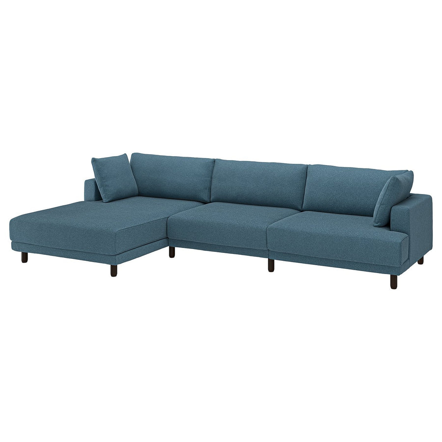UPPÅKRA 4,5-seat modular sofa, with chaise longue, left/Axvall dark grey-blue, 364x95x180 cm
