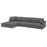 UPPÅKRA 4,5-seat modular sofa, with chaise longue, left/Johanneshov dark grey, 364x95x180 cm